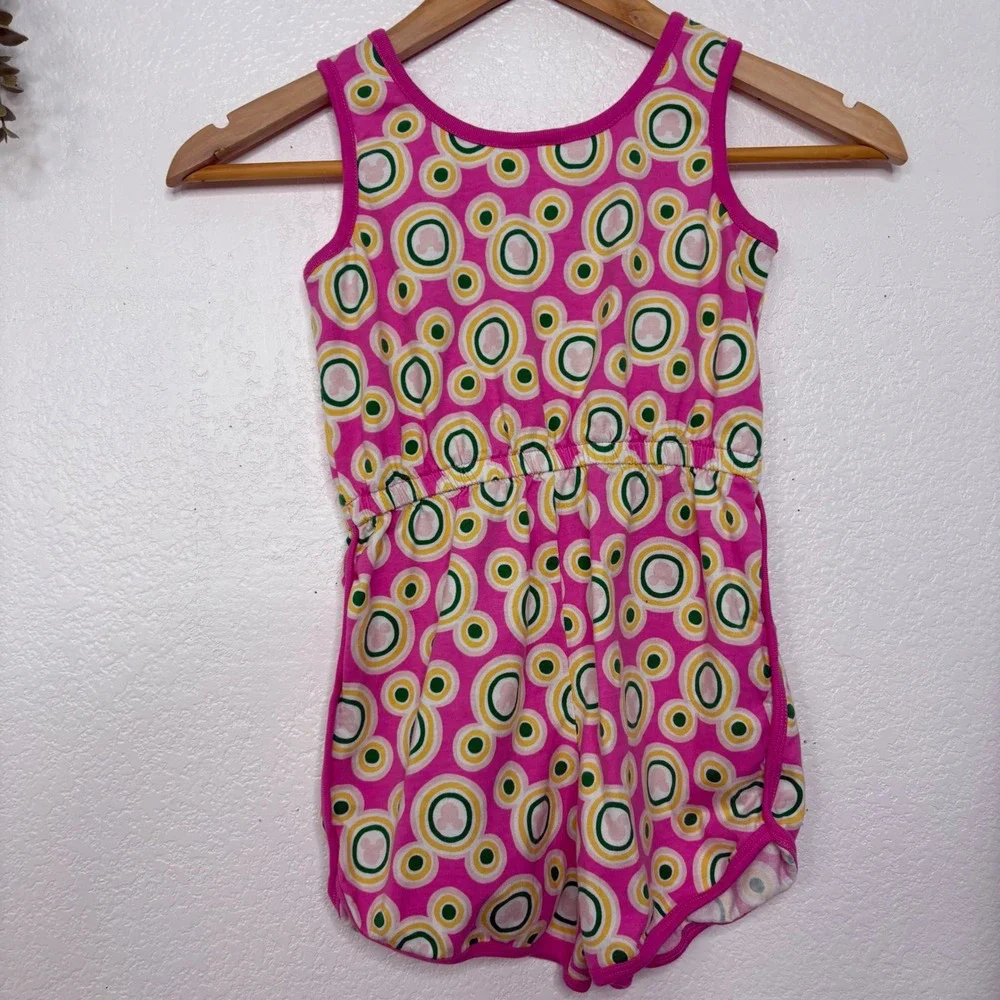 Hanna Andersson Disney Mickey Mouse Pink Geometric Romper Kids Size  US 6-7